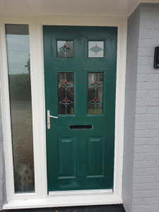 Before picture of a uPVC front door onsite in Haverhill.