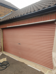 Before picture of double garage onsite in Norfolk.