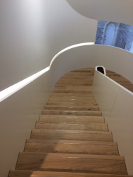 Onsite coating of bespoke staircase at Brighton, College, East Sussex.