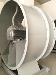 Onsite coating of 2.5M air extract fans. Fans were cleaned, prepared and coated onsite in Doha, Qatar.