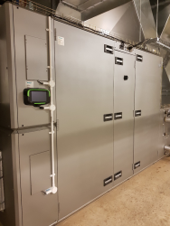 Coating of AHU in plant room in central London using 2 pack acrylic water based system.