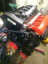 Powder Coated engine parts in Satin black and RAL 3020.